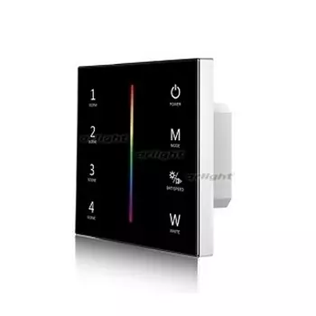 Панель SMART-P22-RGBW-G-IN Black (12-24V, 4x3A, Sens, 2.4G) (Arlight, IP20 Пластик, 5 лет) 033766