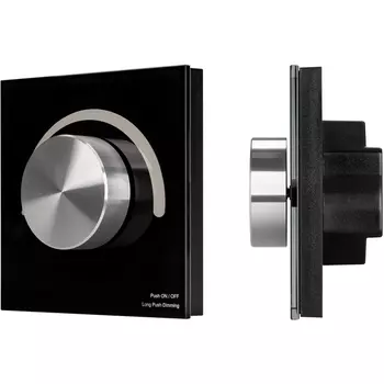Панель SMART-P99-DIM-G-IN Black (230V, 1.5A, 0/1-10V, Rotary, 2.4G) (Arlight, Стекло) 028433