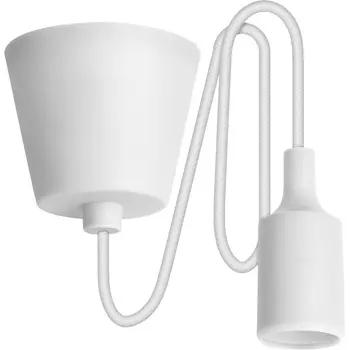 Патрон Е27 пластиковый с подвесом 1м, белый REV 24642 8