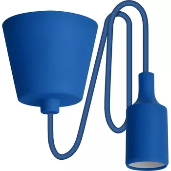 Патрон Е27 пластиковый с подвесом 1м, синий REV 24646 6