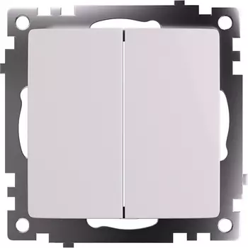 Переключатель двухклавишный (белый) Stekker Катрин 49166
