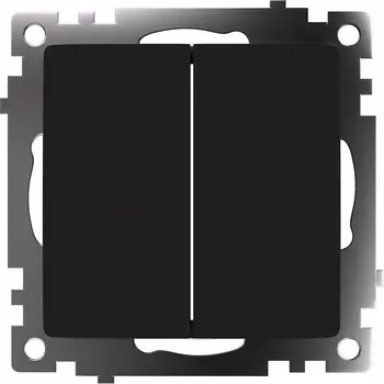 Переключатель двухклавишный (черный) Stekker Катрин 49167