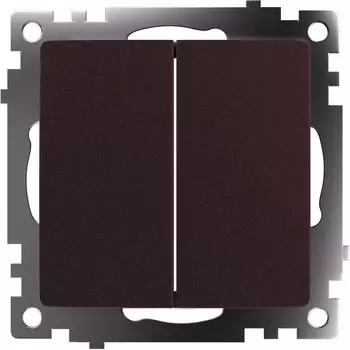 Переключатель двухклавишный (коричневый) Stekker Катрин 49170