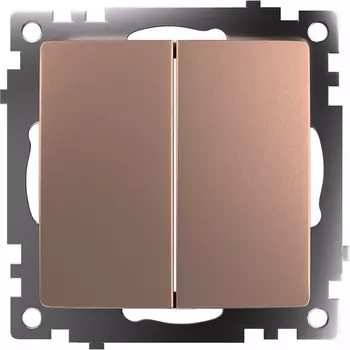 Переключатель двухклавишный (шампань) Stekker Катрин 49169