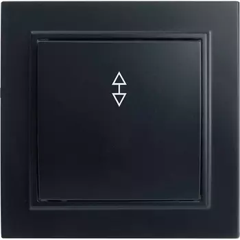 Переключатель одноклавишный (черный) Stekker Эрна 39619