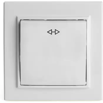 Переключатель одноклавишный перекрестный (белый) Stekker Эрна 39925