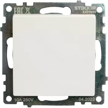 Переключатель одноклавишный перекрестный (белый) Stekker Катрин 49176