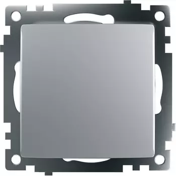 Переключатель одноклавишный перекрестный (серебро) Stekker Катрин 49178