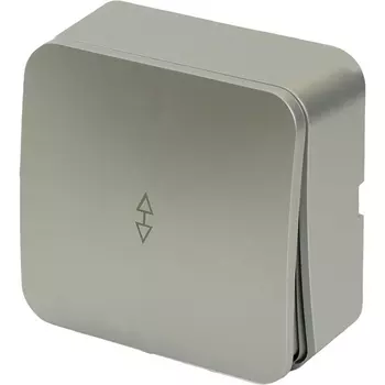 Переключатель одноклавишный (серебро) Stekker София 49388