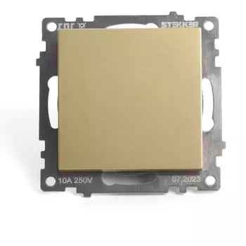 Переключатель одноклавишный (золото) Stekker Катрин 49214