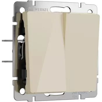 Перекрестный выключатель двухклавишный (айвори акрил) Werkel W1123043 (a064066)