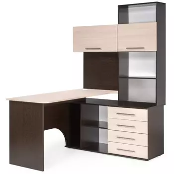 Письменный стол Woodville КСТ-14П правый венге / беленый дуб 353899