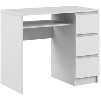 Письменный стол Woodville Мадера СМП 900 правый лдсп белый 520971