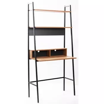 Письменный стол Woodville Минден с надстройкой дуб вотан / антрацит черный 553628