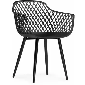 Пластиковый стул Woodville Rikon black / wood арт.15827