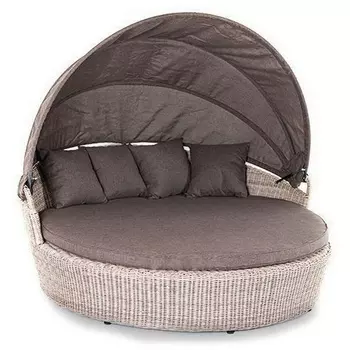 Плетеная кровать круглая, цвет бежевый 4SIS Стильяно YH-L618W beige