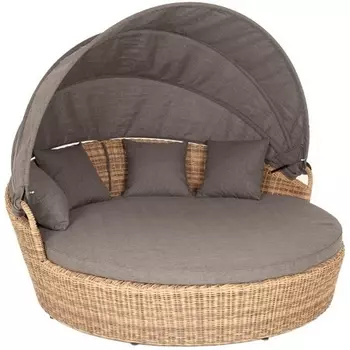 Плетеная кровать круглая, цвет соломенный 4SIS Стильяно YH-L618W