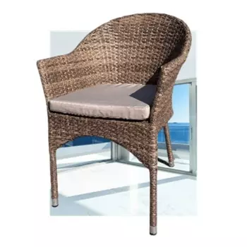 Плетеное кресло AFM-353CL Beige + подушка (Искусственный ротанг/Бежевый) Afina