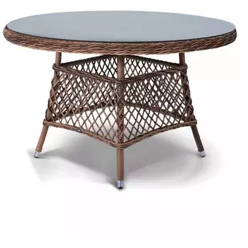 Плетеный круглый стол, диаметр 118 см, цвет коричневый 4SIS Эспрессо YH-T1661G brown