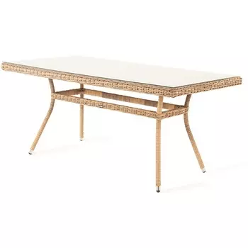 Плетеный стол из искусственного ротанга 160х90см, цвет соломенный 4SIS Латте YH-T4766G-1