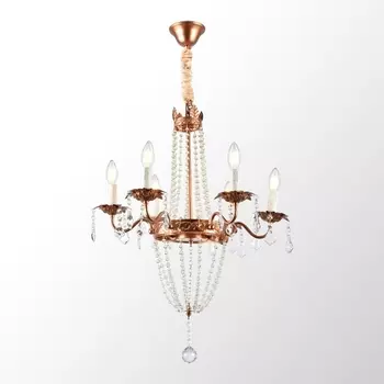 Подвесная хрустальная люстра Lussole Rains LSP-6002 подсвечник