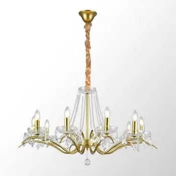 Подвесная хрустальная люстра Lussole Rains LSP-6007 подсвечник