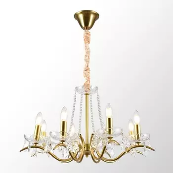 Подвесная хрустальная люстра Lussole Rains LSP-6006 подсвечник