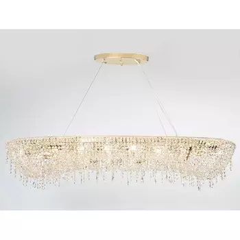 Подвесная люстра хрусталь 10910+8/S gold Newport 10900