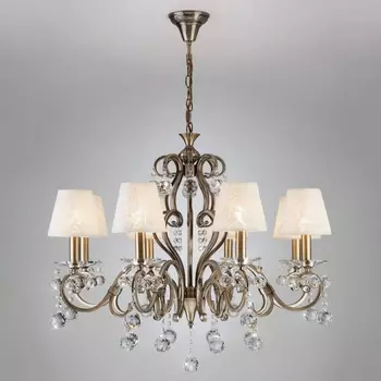 Подвесная люстра 1448/8 античная бронза Strotskis (Eurosvet)