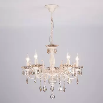 Подвесная люстра 3281/5 белый с золотом/тонированный Eurosvet 3281 золотом подсвечник