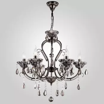 Подвесная люстра 3426/6 черный жемчуг/дымчатый хрусталь Strotskis (Eurosvet)