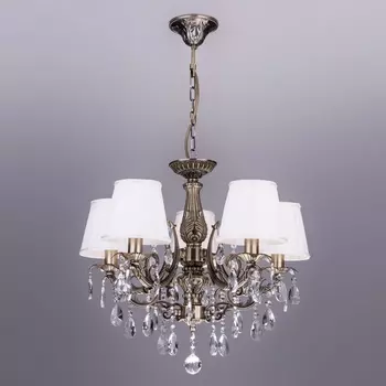 Подвесная люстра 3646/5 античная бронза/прозрачный хрусталь Strotskis (Eurosvet)