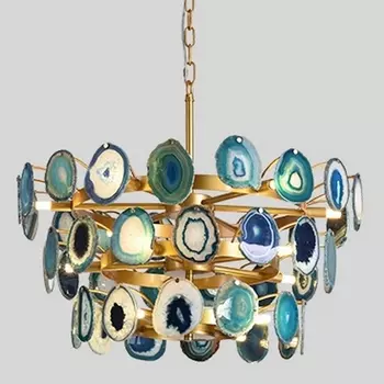 Подвесная люстра Agate Burst Chandelier 3 Round Blue D70 ImperiumLoft 40,1864 (74968-22)