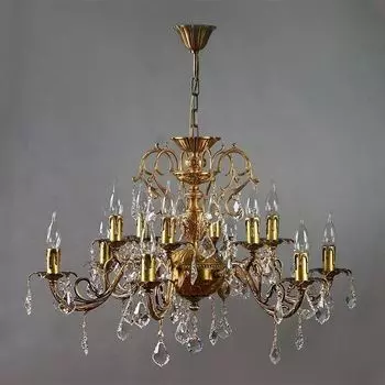 Подвесная люстра 8888/6+6 AB Ambiente Alicante Leaf Crystal подсвечник