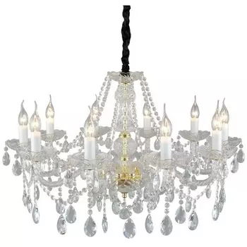 Подвесная люстра хрустальная Aployt Anula APL.810.03.10 в виде свечи с подвесками