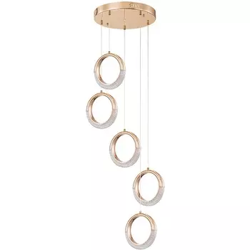 Подвесная каскадная люстра светодиодная Arte Lamp Montana A7777SP-5GO