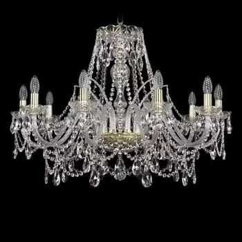 Подвесная люстра хрустальная Bohemia 1411 1411/10/300/G подсвечник