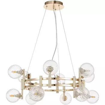 Подвесная люстра Crystal Lux LUXURY SP12 GOLD (плафоны шарики)