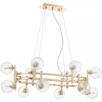 Подвесная люстра Crystal Lux LUXURY SP12L GOLD (плафоны шарики)