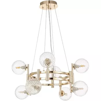 Подвесная люстра Crystal Lux LUXURY SP8 GOLD (плафоны шарики)