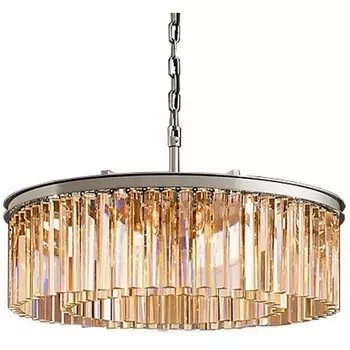 Подвесная люстра Delight Collection 1920s Odeon KR0387P-10B chrome/amber DeLight Collection