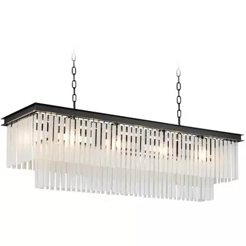 Подвесная люстра Delight Collection 1920s Odeon KR0387P-10C/P black/frost DeLight Collection