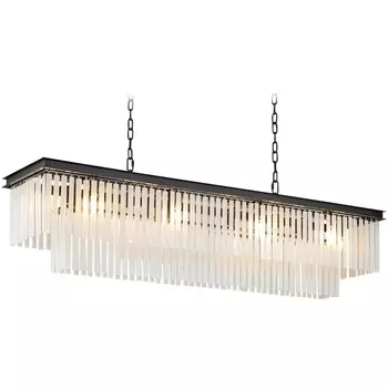 Подвесная люстра Delight Collection 1920s Odeon KR0387P-12C/P black/frost DeLight Collection