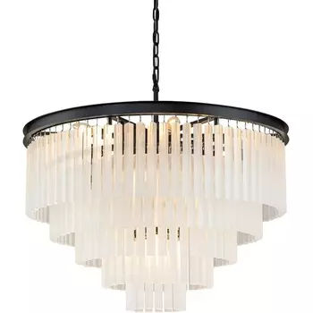 Подвесная люстра Delight Collection 1920s Odeon KR0387P-10A black/frost DeLight Collection