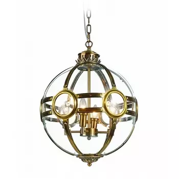 Подвесная люстра Delight Collection Hagerty KG0516P-3 antique brass в форме шара DeLight Collection