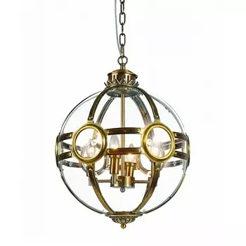 Подвесная люстра Delight Collection Hagerty KG0516P-4 antique brass в форме шара DeLight Collection