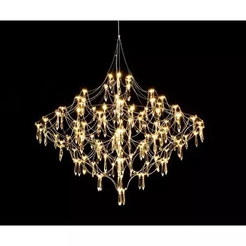 Подвесная люстра диммируемая Kink Light Галанта 07881-80,33(21) золото Led 66*0,5W с пультом ДУ