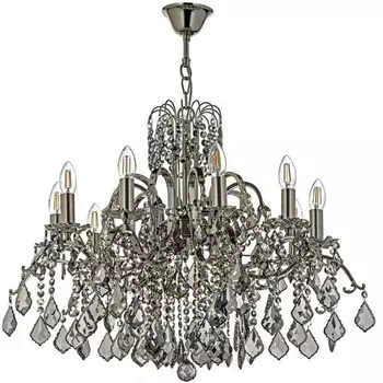 Подвесная люстра хрусталь Dio D`arte Alessandria Nickel Alessandria E 1.1.10.601 N подсвечник с подвесками Dio D'Arte