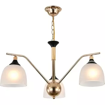 Подвесная люстра Escada Actinidia 2123/3P 3x40Вт E27, металл/стекло, черный/дерево, белый матовый плафон