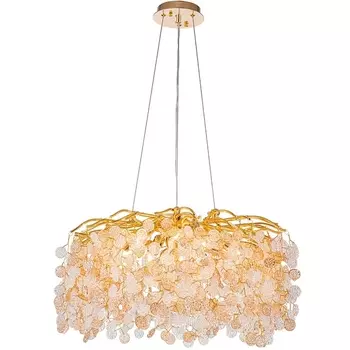 Подвесная люстра Escada Astrea 2112/10P 10х40Вт Е14, металл/хрусталь, золото/прозрачный форма ветки